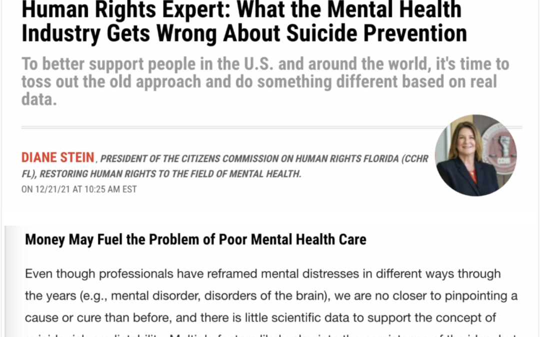 Human Rights Expert: What the Mental Health Industry Gets Wrong About Suicide Prevention