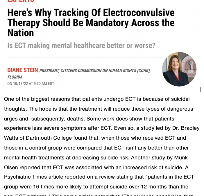 Human Rights Expert: Is ECT making mental healthcare better or worse?